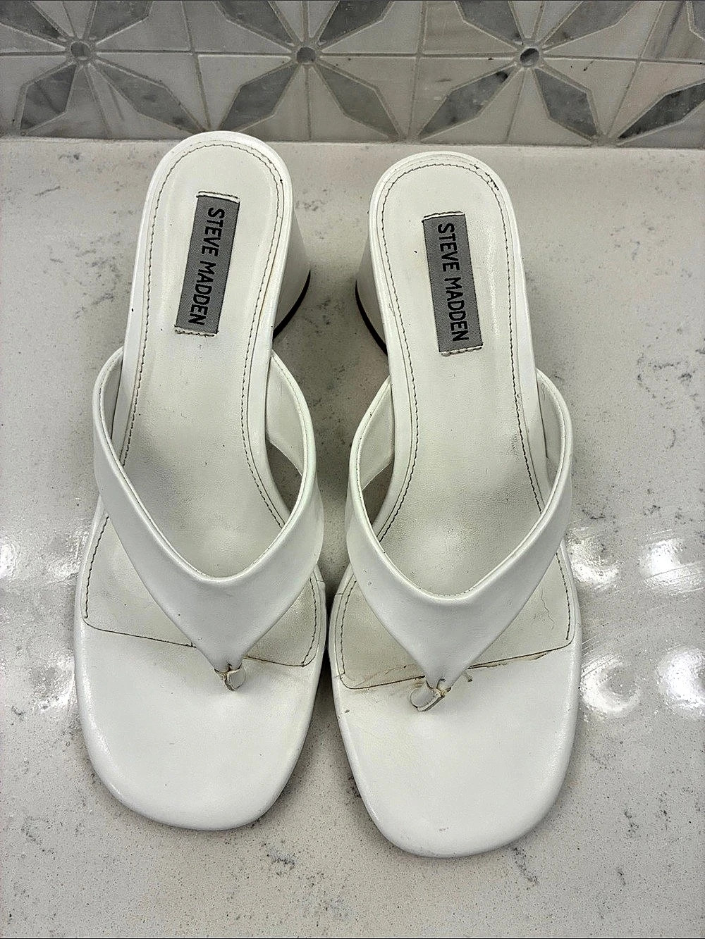 Steve Madden White Heeled Sandals